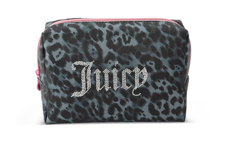 Juicy Couture Makeup Bag Velour Neon Green Logo Travel Cosmetic Bag NWT