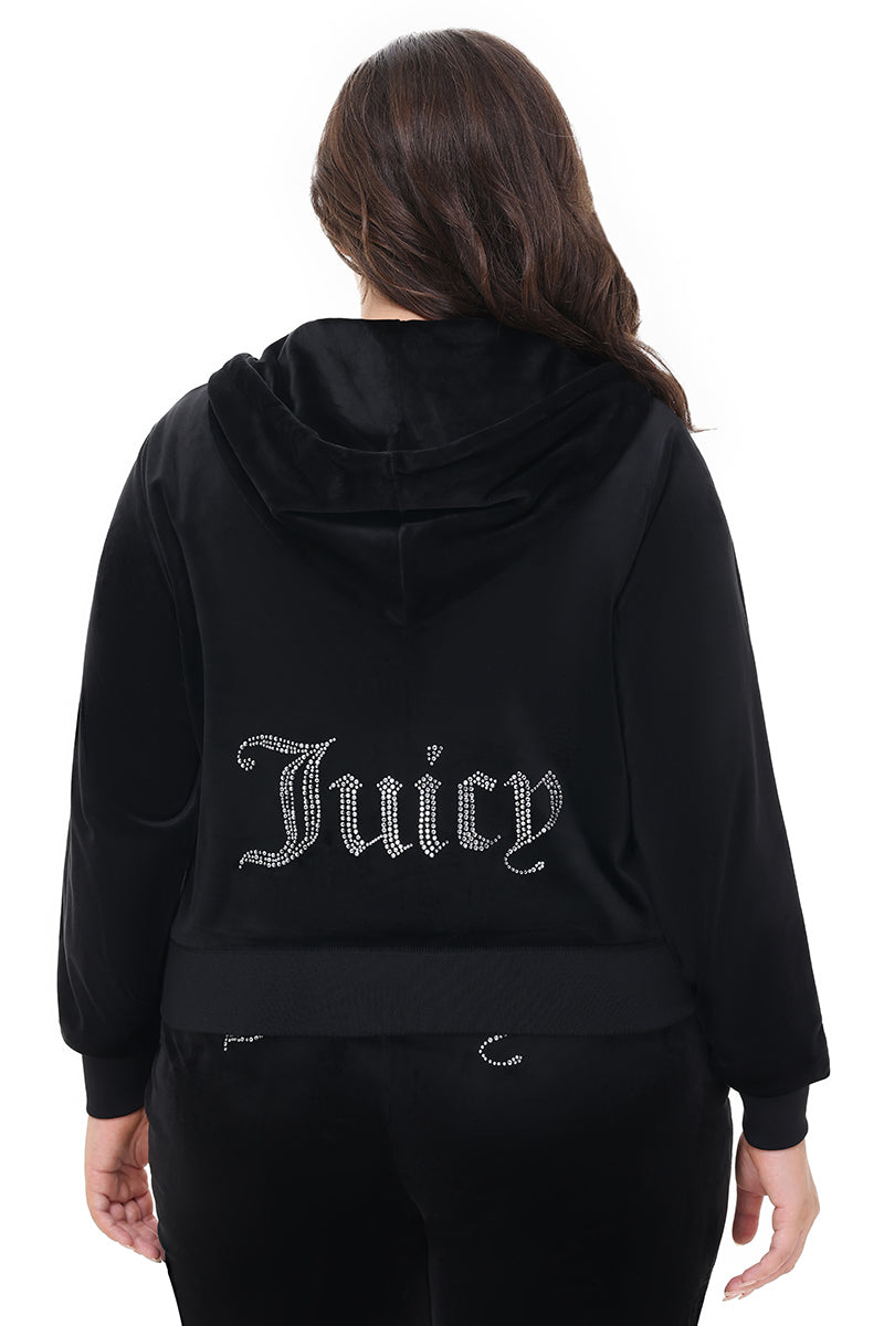 【JUSGLITTY】BIGフーディー Juicy Couture OG Big Bling Titanium Velour Zip Hoodie | Zumiez