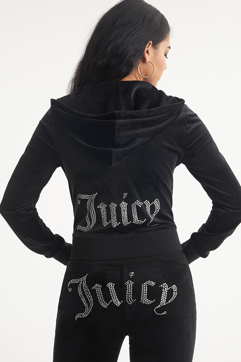 Juicy Couture Women's OG Big Bling Velour Hoodie S