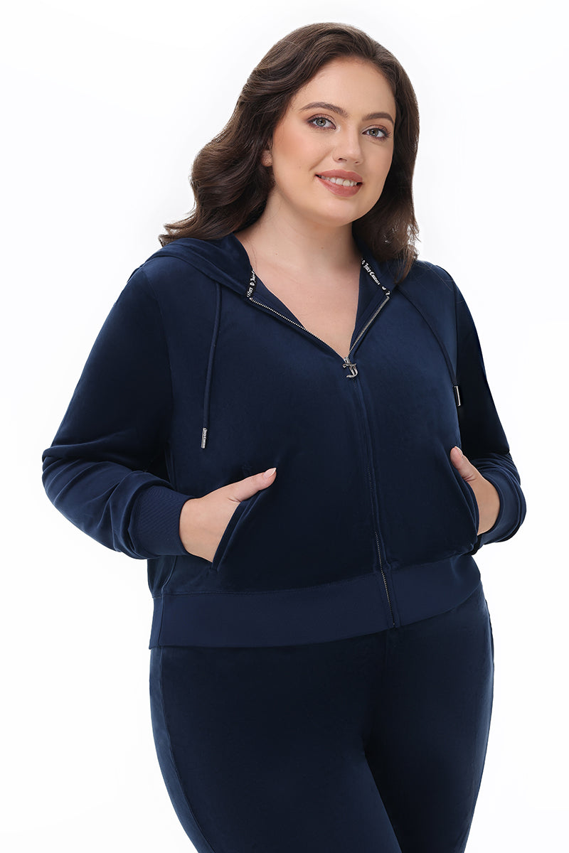 Plus-Size OG Big Bling Velour Hoodie Juicy Couture