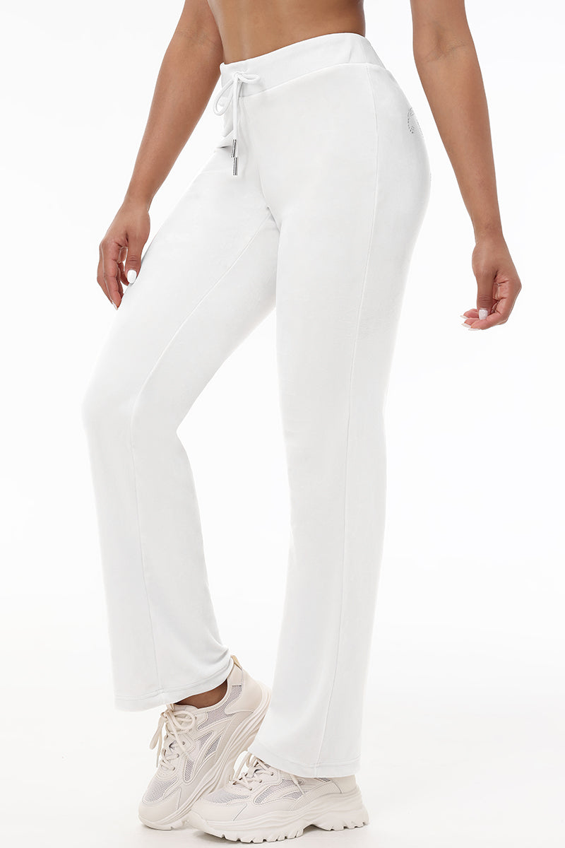 【Juicy Couture】 OG BIG BLING VELOUR Track Pants WHITE OG Big Bling Velour Track Pants - Juicy Couture