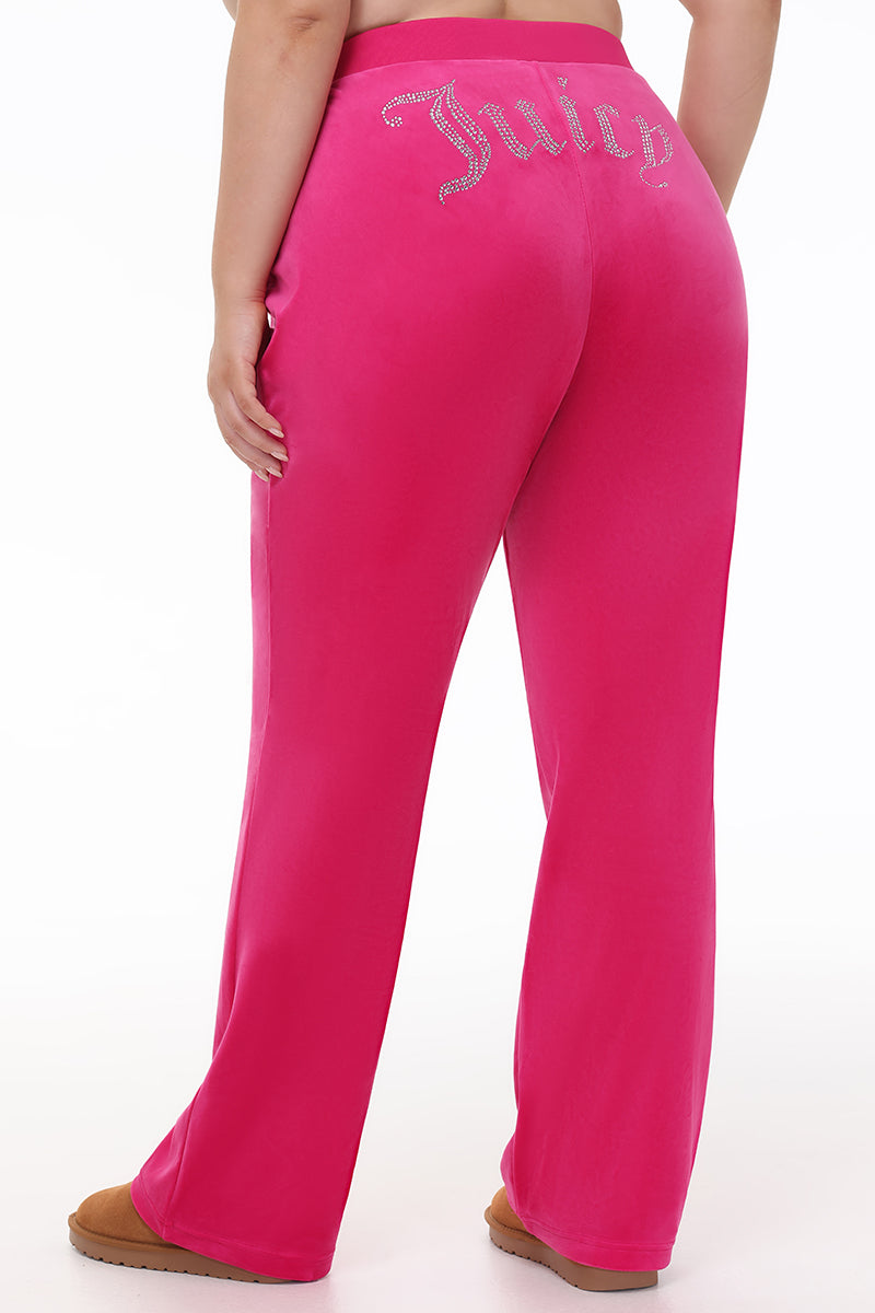 Plus-Size OG Big Bling Velour Track Pants Juicy Couture