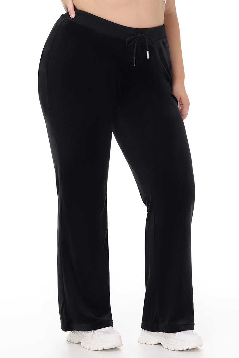美品 REPUBLIC&CO WIDE TRACK SUIT PANTS Plus-Size OG Big Bling Velour Track Pants - Juicy Couture