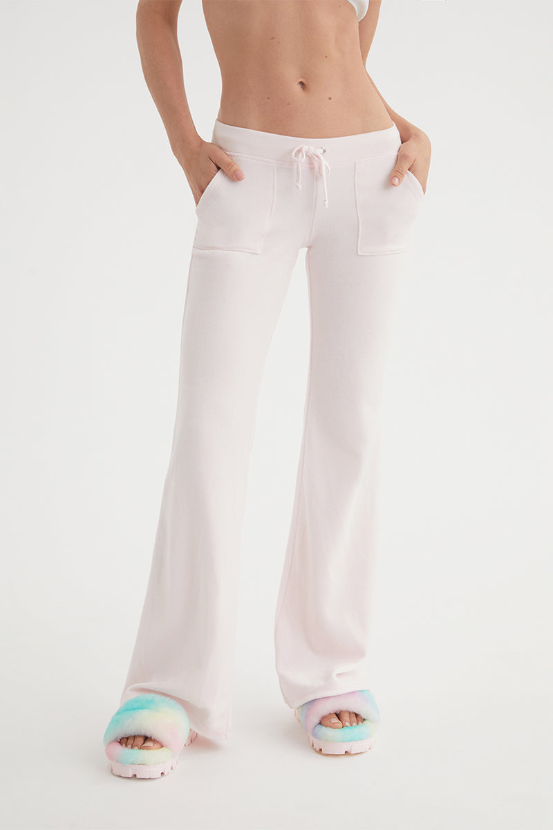 Hollywood Snap Pocket Cotton Velour Track Pants Juicy Couture
