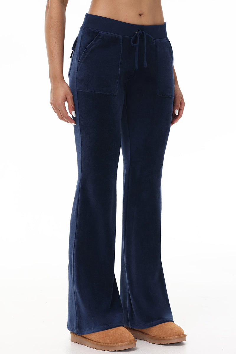 Hollywood Snap Pocket Cotton Velour Track Pants - Juicy Couture