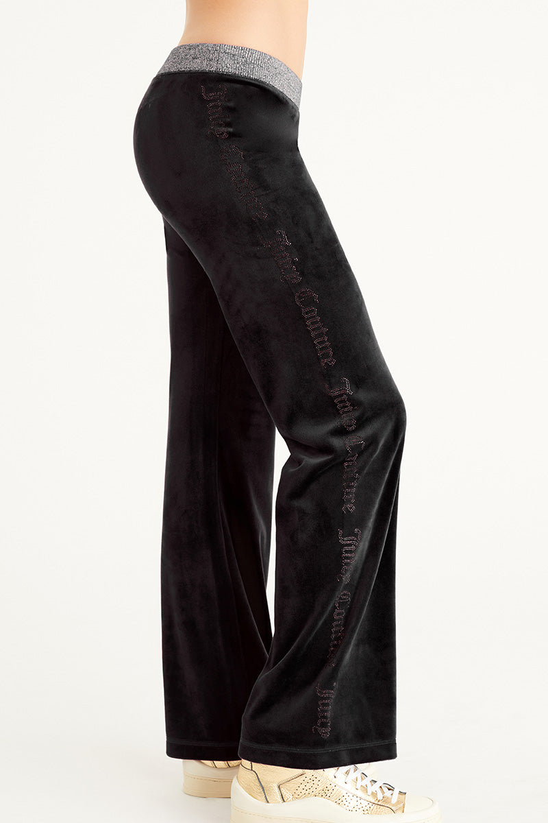 Juicy Couture Sweatpants XL Gray Velour Y2K Wide Leg Drawstring