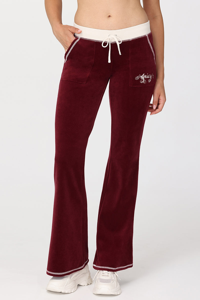 Sweetheart Cotton Velour Track Pants - Juicy Couture