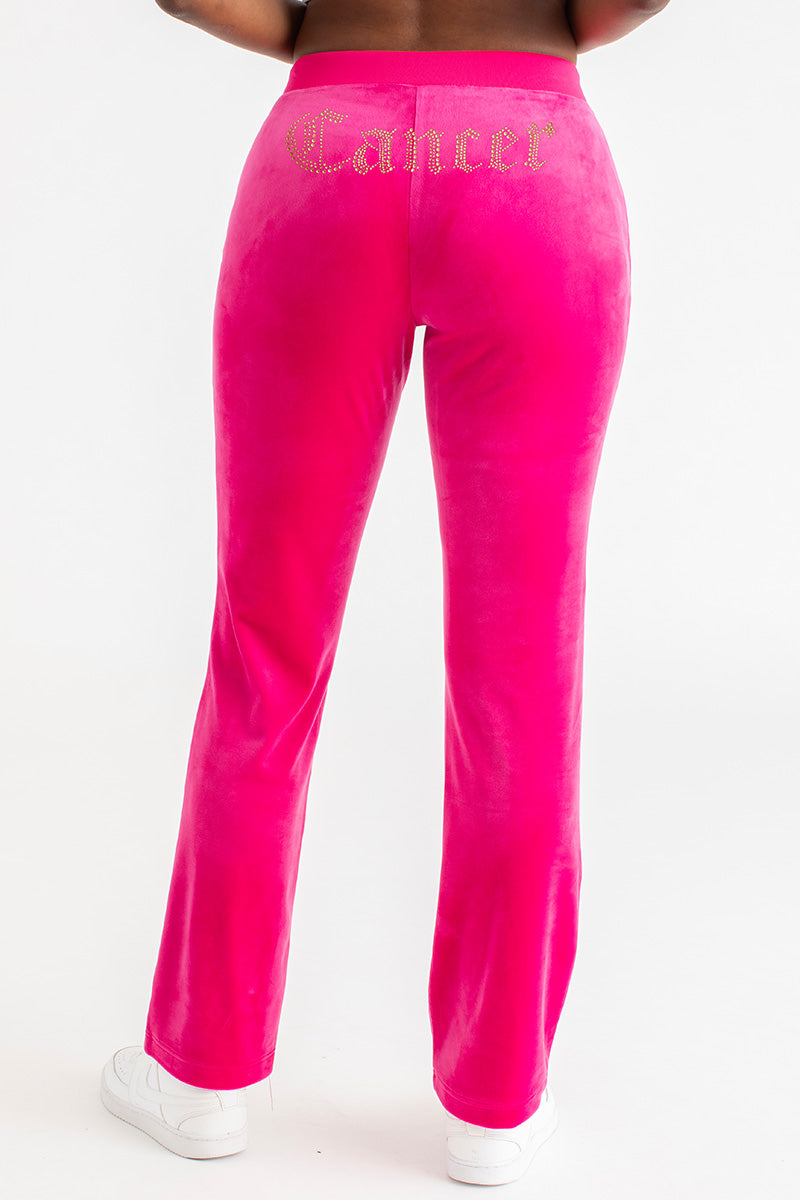 Juicy Couture Og Big Bling Velour Womens Track Pants Hot Pink