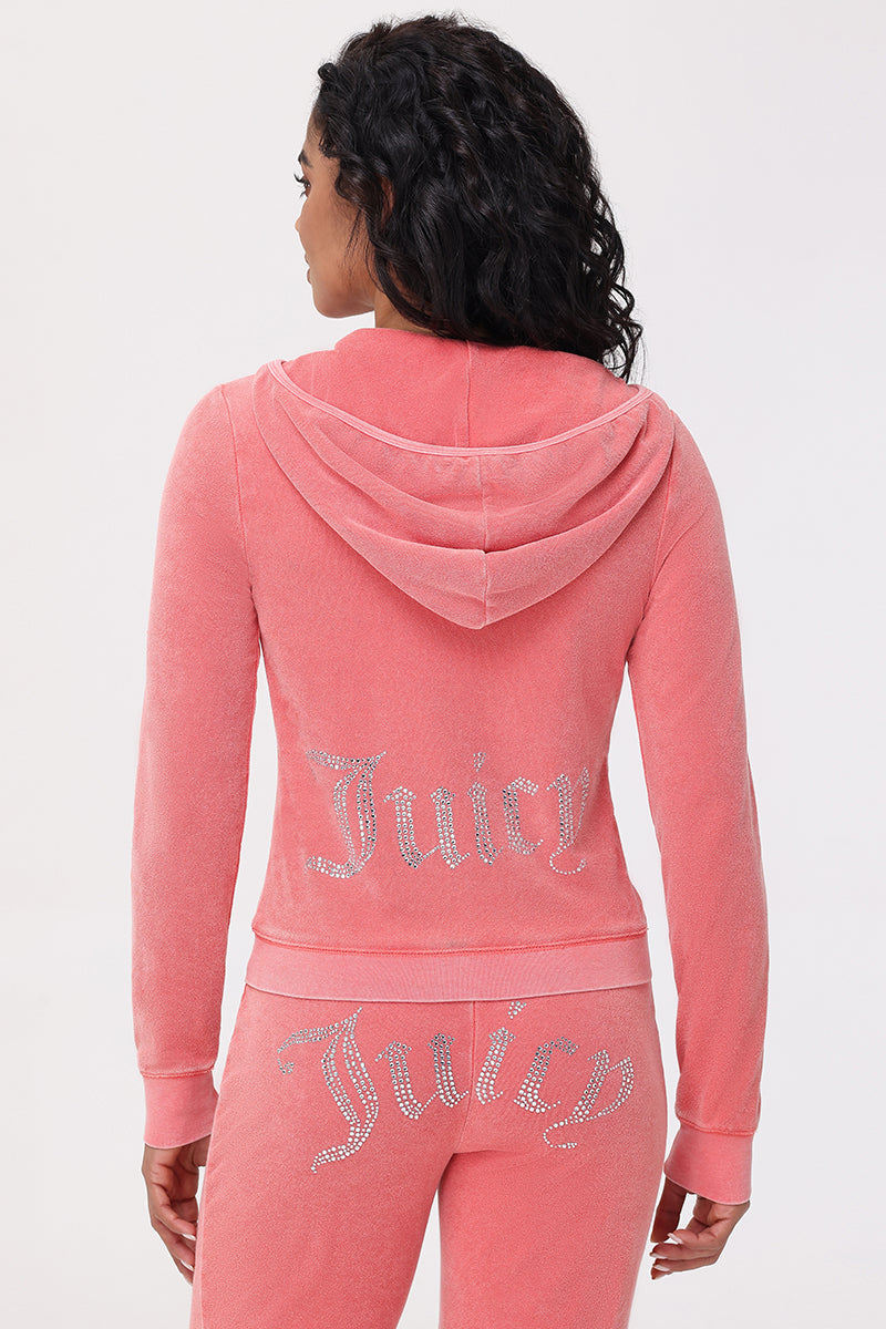 Juicy Couture ピンク フード付きパーカー Buy Juicy Couture Pink/Rust Diamanté Zip Through Hoodie from Next USA