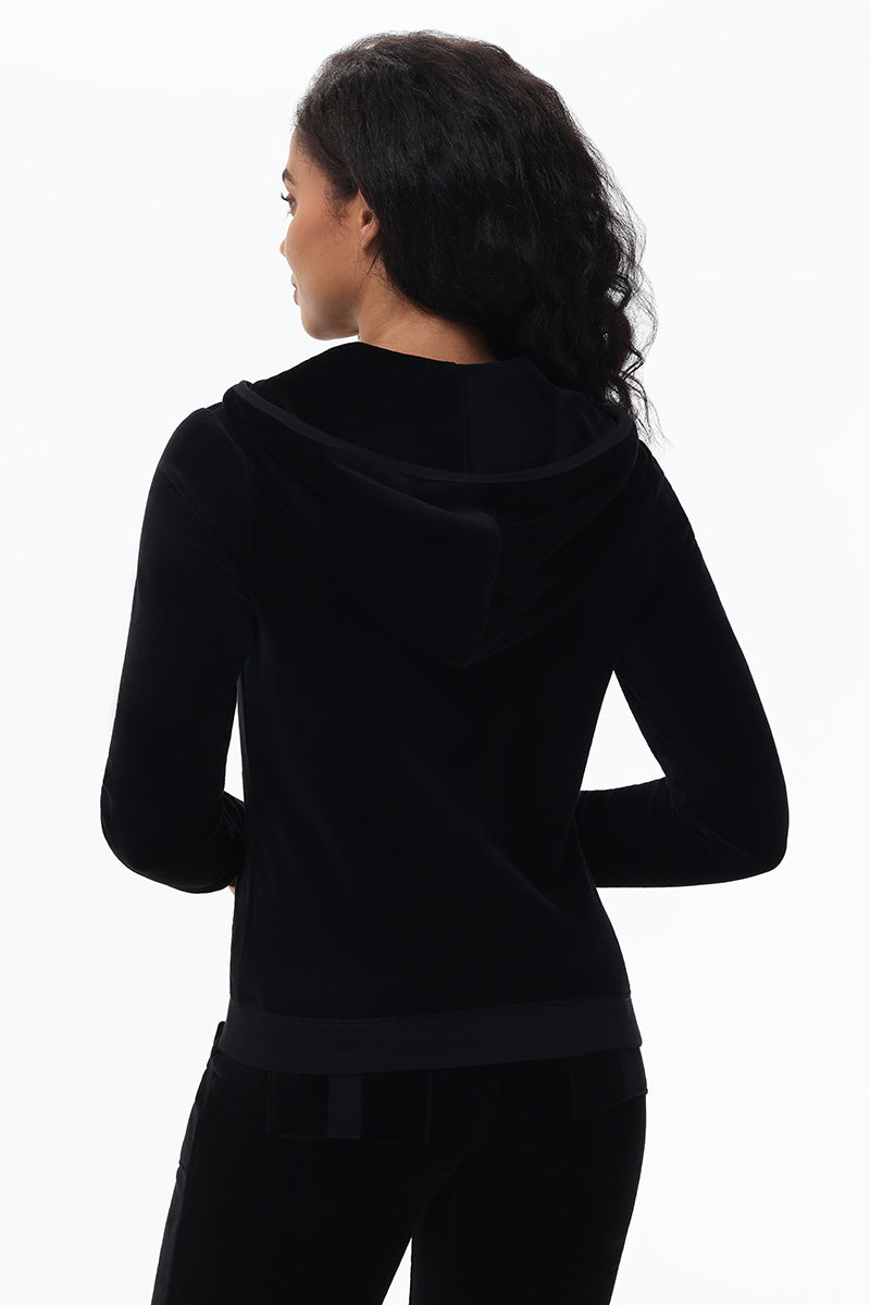 Juicy couture black velour hoodie on sale