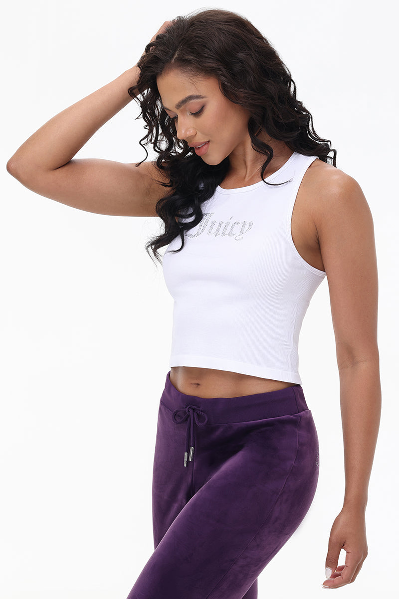 Workout Tank Cropped Tank Top High Neck Small Bling High Neck Crop