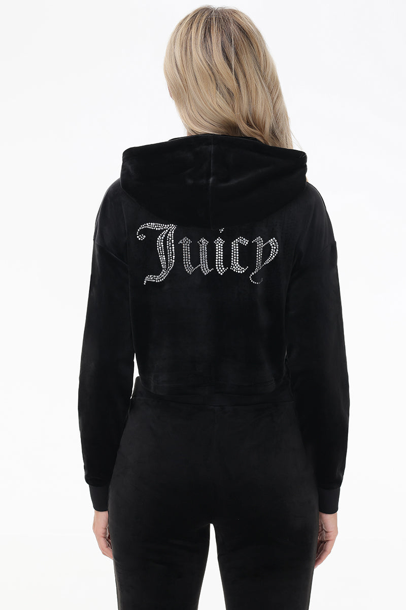 Big Bling High Low Cropped Hoodie - Juicy Couture