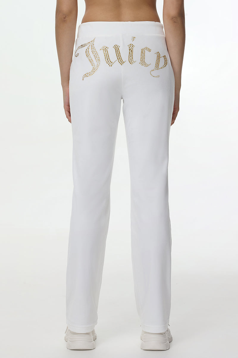 JUICY COUTURE ,  white and “bling” OG Big Bling Velour Track Pants - Juicy Couture main image 4