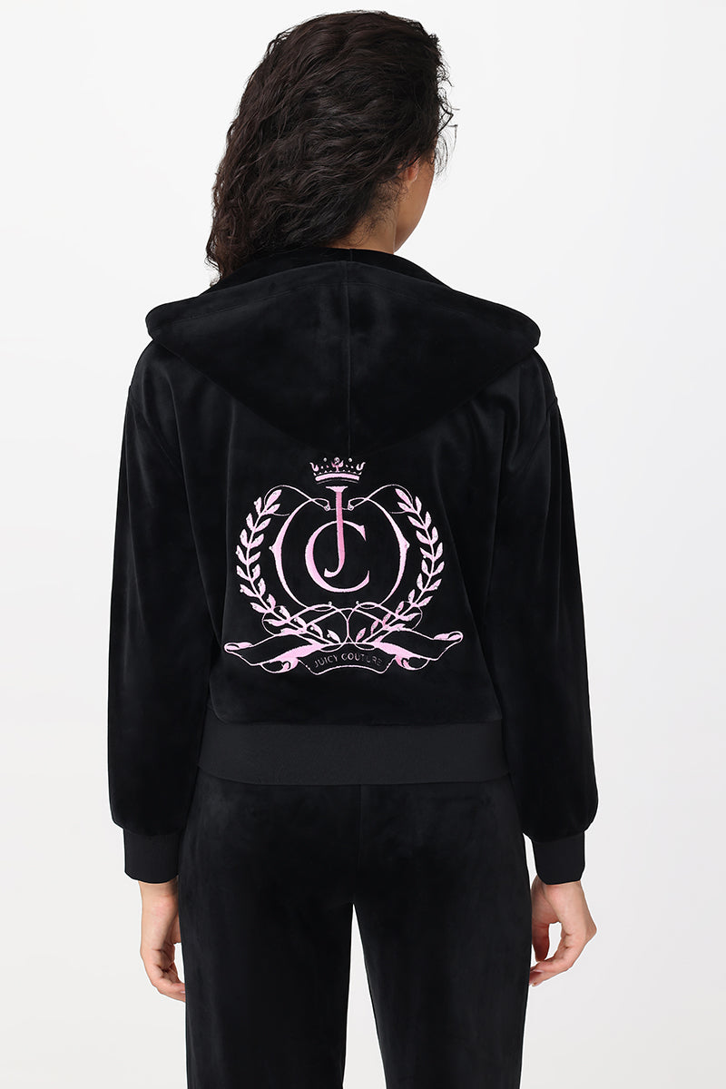 Relaxed Velour Zip Hoodie - Juicy Couture