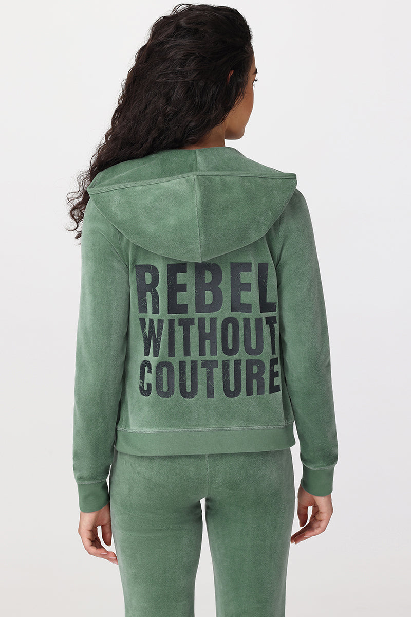 Rebel Without Couture Heritage Cotton Velour Hoodie - Juicy Couture