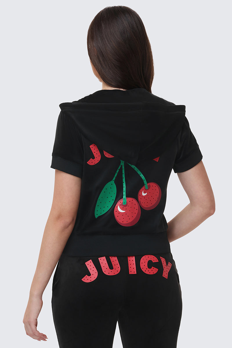 Cherry Bling Velour Hoodie – Juicy Couture