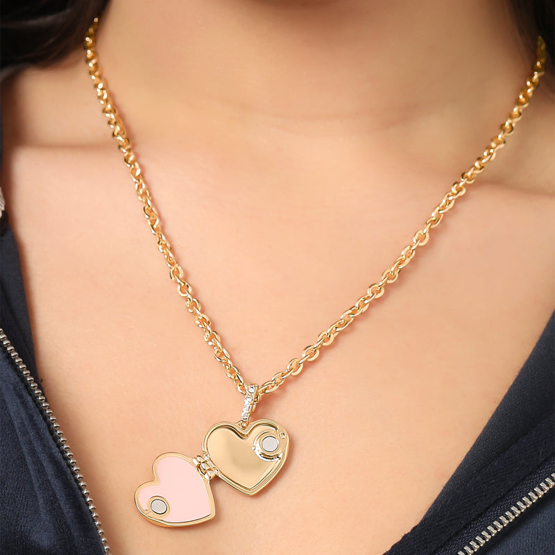 Crystal Heart Locket Pendant Necklace - Juicy Couture