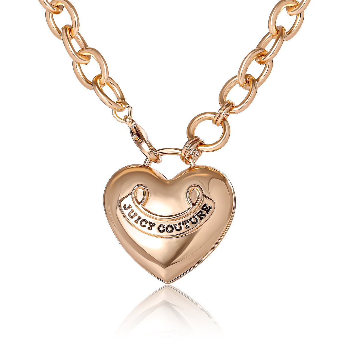 Juicy Couture Heart Pendant Gold Chain Belt Y2K Size S/M Rare NEW Pink Pavé Heart Pendant Necklace – Juicy Couture main image 3