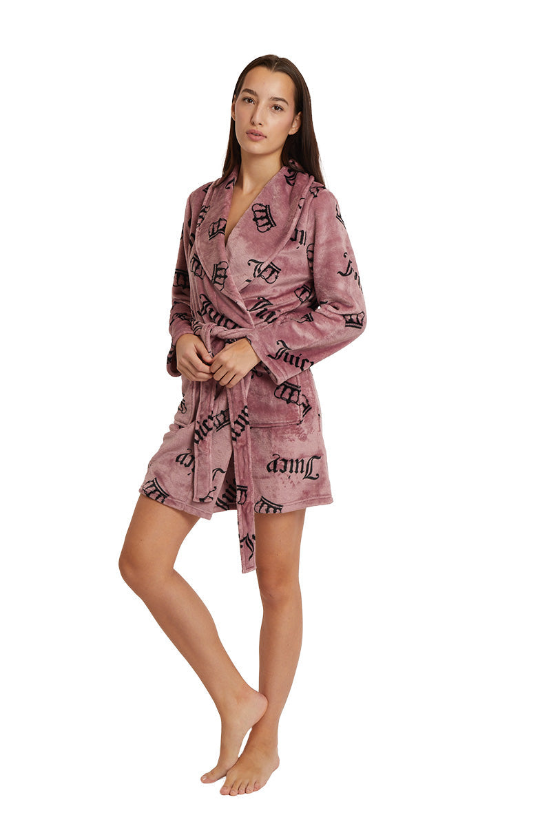 Shawl Collar Plush Robe - Juicy Couture
