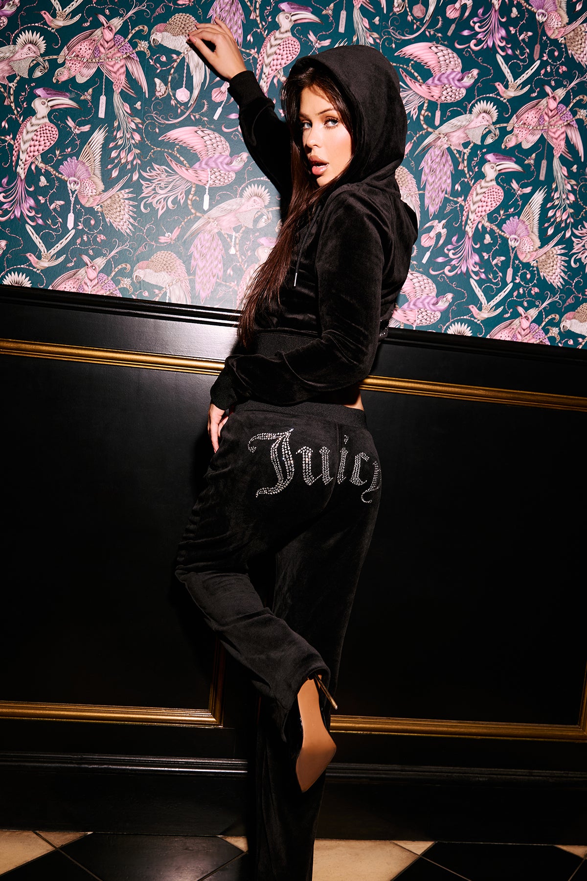 【Juicy Couture】 OG BIG BLING VELOUR Track Pants Black OG Big Bling Velour Track Pants - Juicy Couture