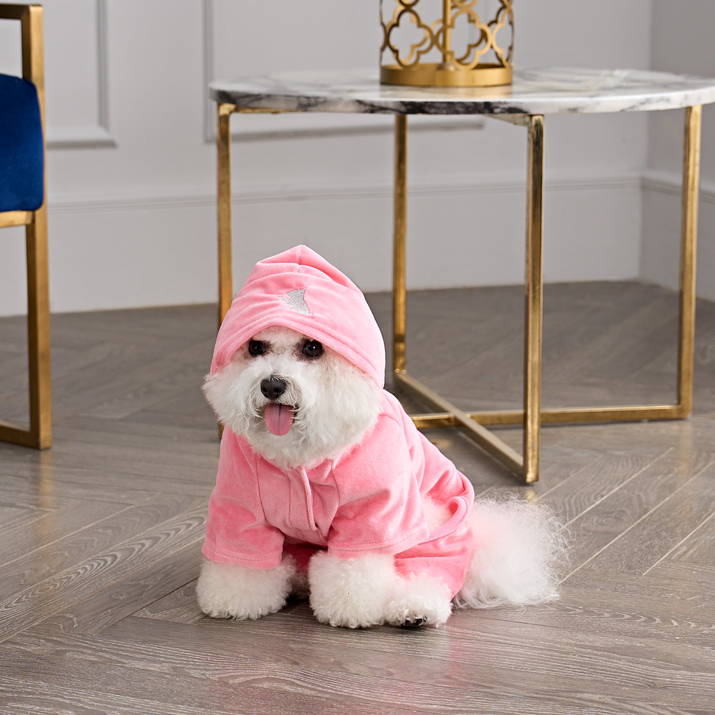 JuicyCouture 犬用コート フード付き ピンク Bling Velour Pet Tracksuit - Juicy Couture