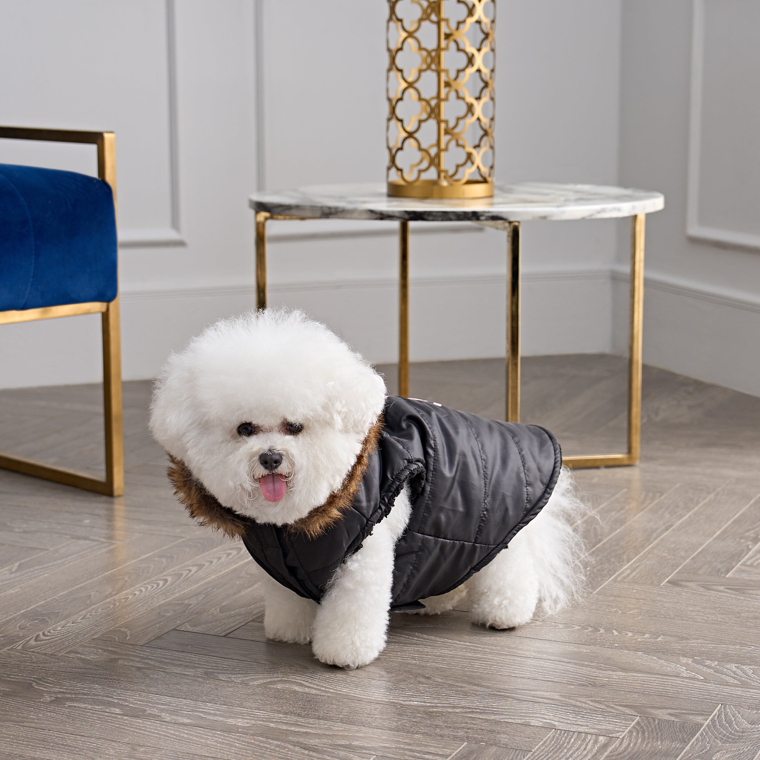 Faux Fur Hooded Pet Jacket