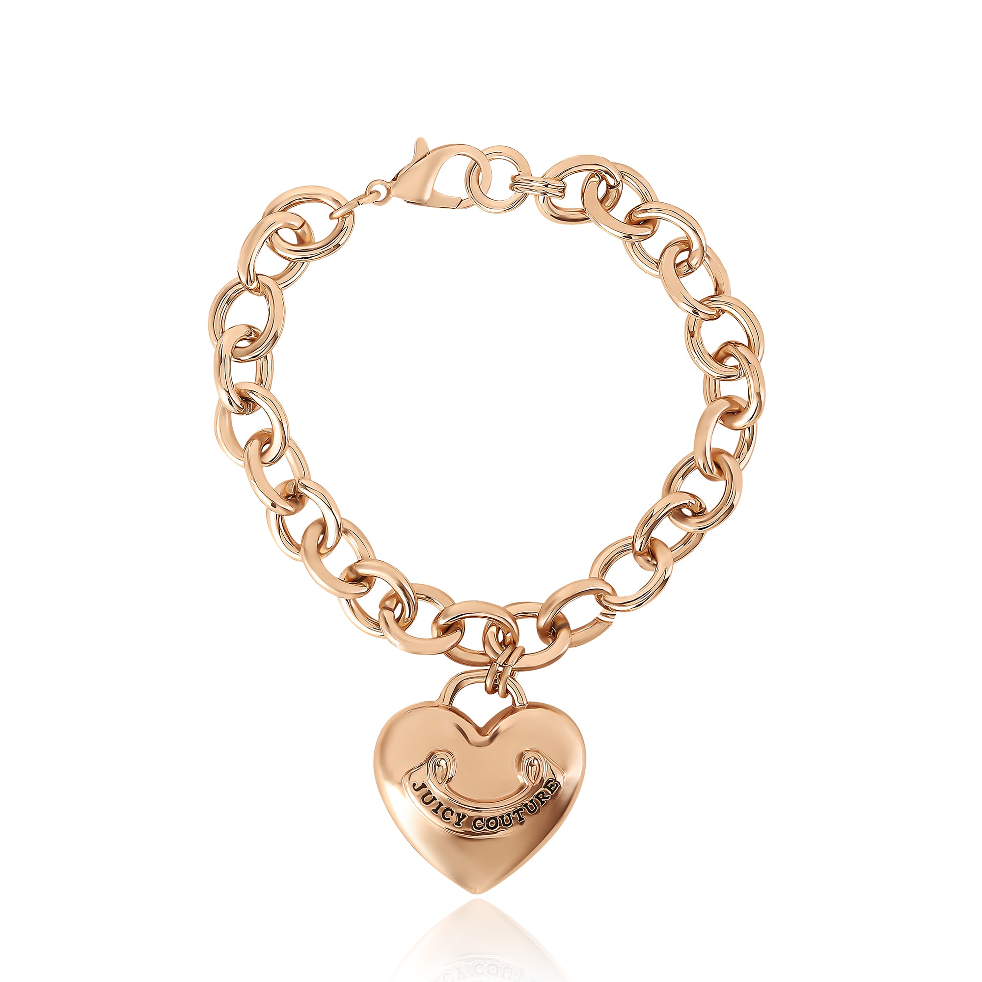 Heart Charm Goldtone Chain Bracelet - Juicy Couture Heart Charm Goldtone Chain Bracelet - Juicy Couture