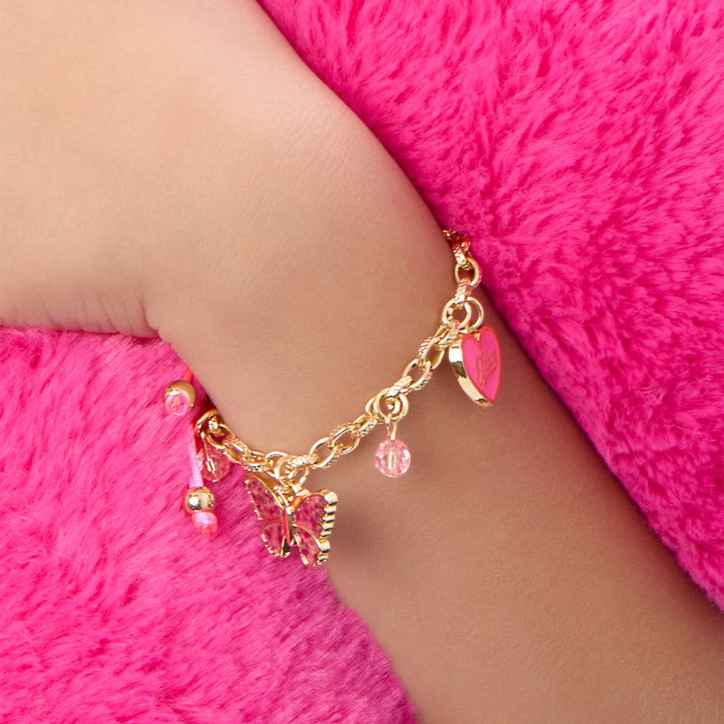 Pink Charm Bracelet - Goldtone - Juicy Couture