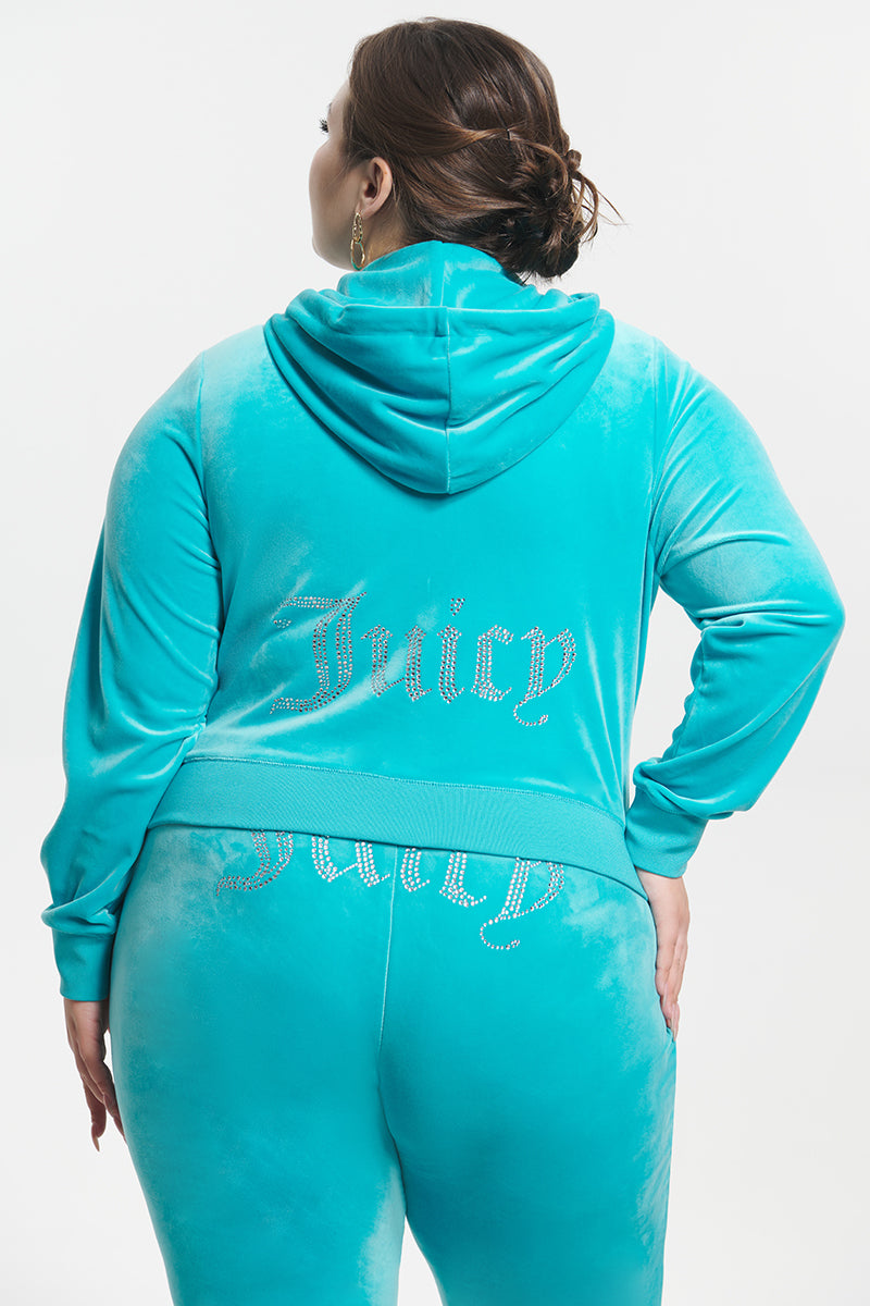 Plus-Size OG Big Bling Velour Hoodie | Juicy Couture