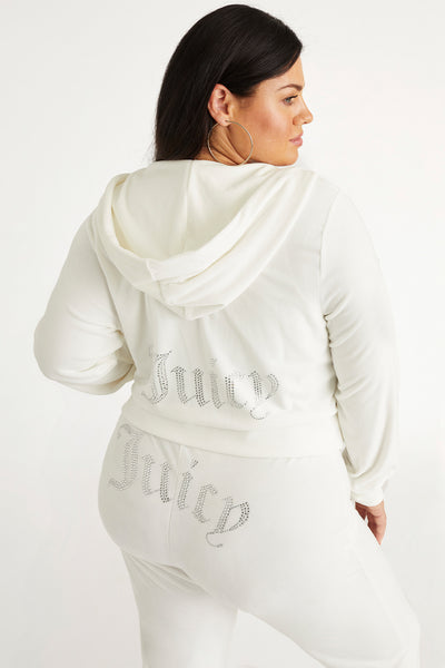 Plus-Size OG Big Bling Velour Hoodie - Juicy Couture