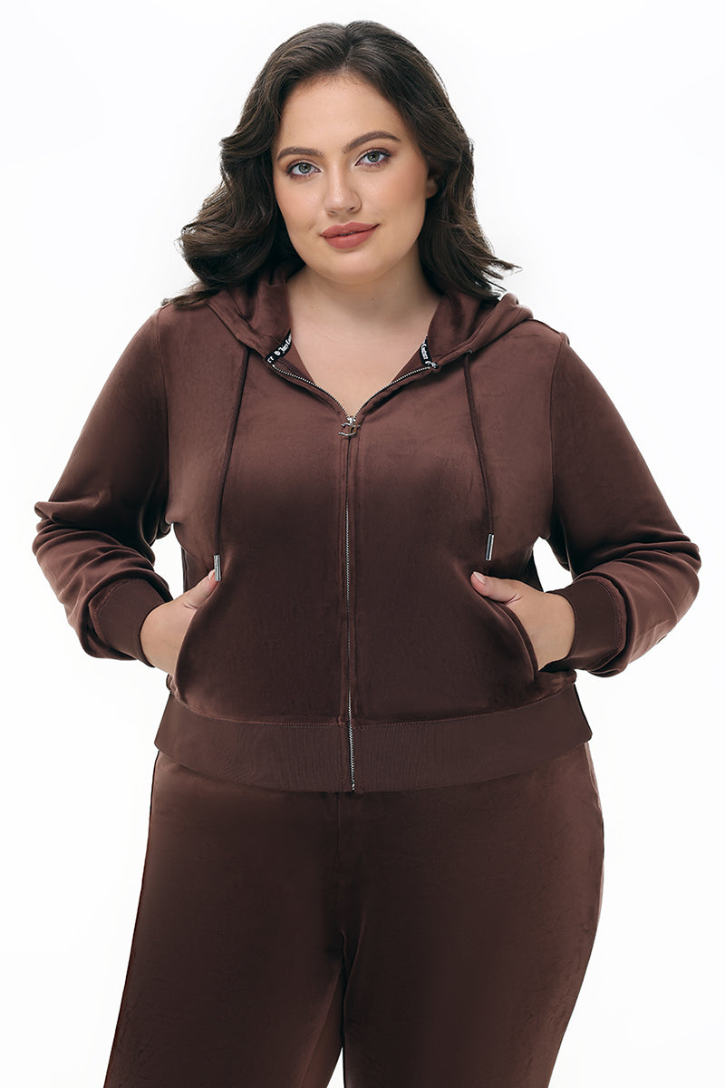 Plus-Size OG Big Bling Velour Hoodie - Juicy Couture