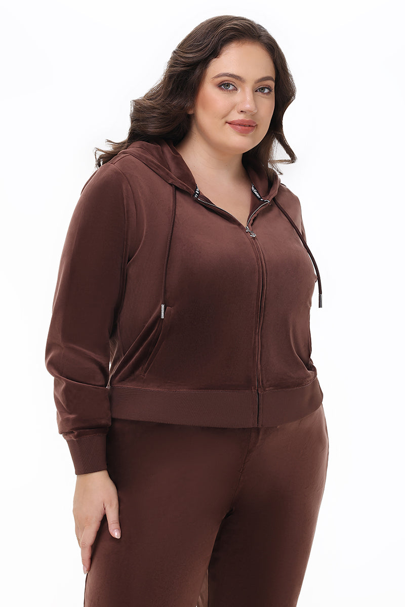 Plus-Size OG Big Bling Velour Hoodie - Juicy Couture