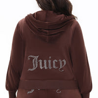 Plus-Size OG Big Bling Velour Hoodie - Juicy Couture