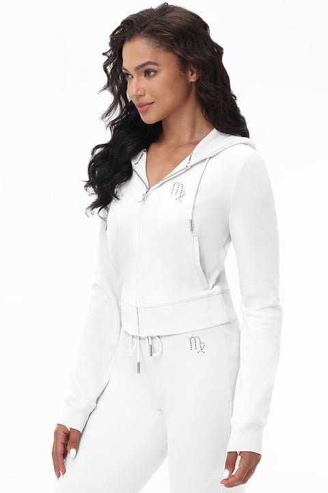 Custom Zodiac OG Big Bling Velour Hoodie - Juicy Couture