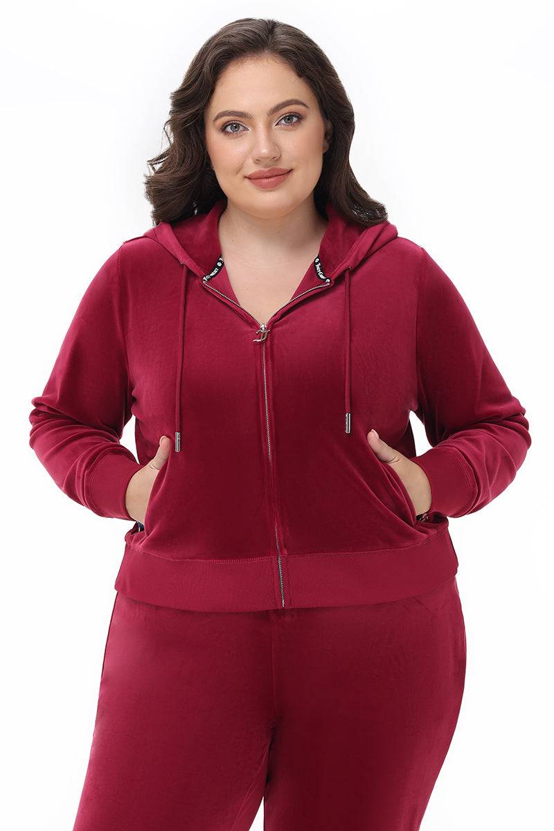 Plus-Size OG Big Bling Velour Hoodie - Juicy Couture