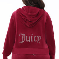 Plus-Size OG Big Bling Velour Hoodie - Juicy Couture