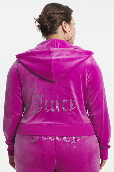 Plus Size OG Big Bling Velour Hoodie Juicy Couture