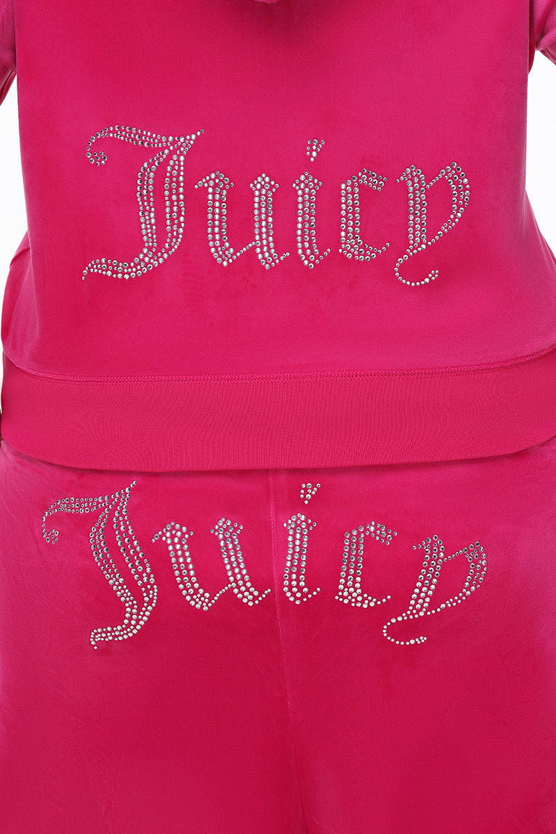 Plus-Size OG Big Bling Velour Hoodie - Juicy Couture