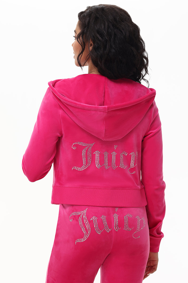 OG Big Bling Velour Hoodie - Juicy Couture