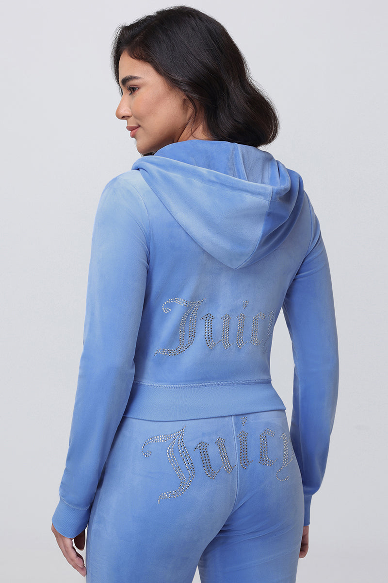 OG Big Bling Velour Hoodie - Granada Sky - Vince Camuto