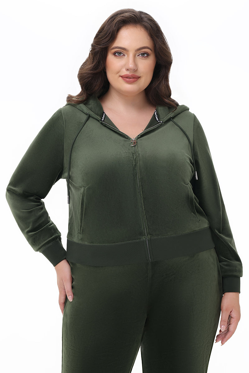 Plus-Size OG Big Bling Velour Hoodie - Juicy Couture