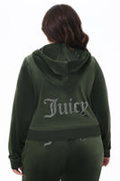 Plus-Size OG Big Bling Velour Hoodie - Juicy Couture