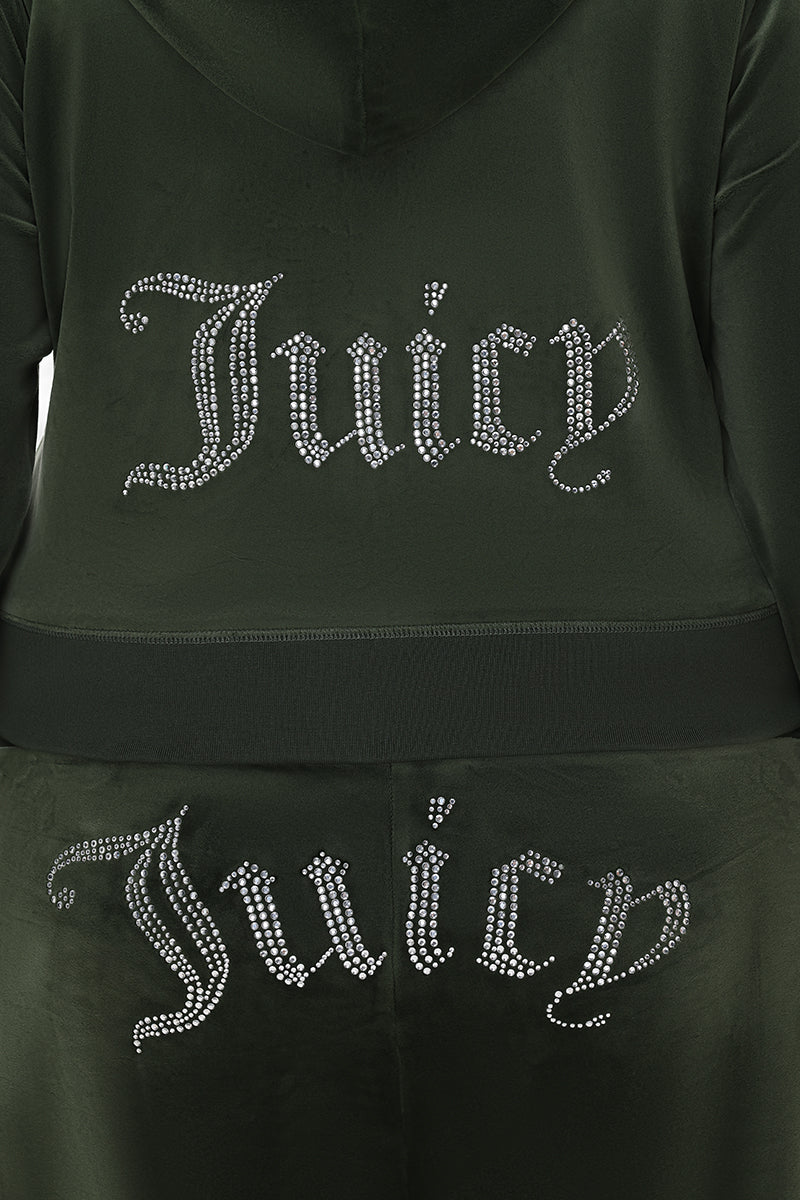 Plus-Size OG Big Bling Velour Hoodie - Juicy Couture