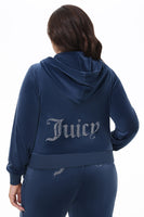 Plus-Size OG Big Bling Velour Hoodie - Juicy Couture