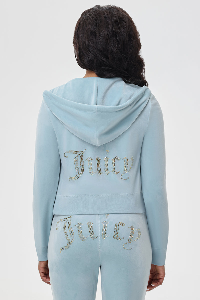 【Juicy Couture】 OG BIG BLING VELOUR HOODIE Tint Of Mint OG Big Bling Velour Hoodie - Juicy Couture