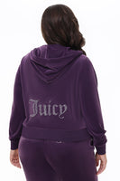 Plus-Size OG Big Bling Velour Hoodie - Juicy Couture