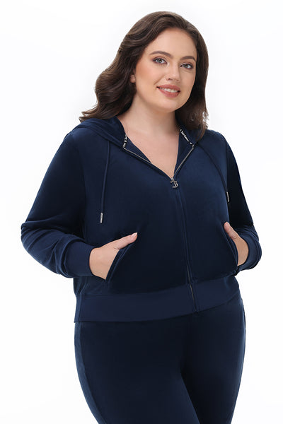 Plus-Size OG Big Bling Velour Hoodie