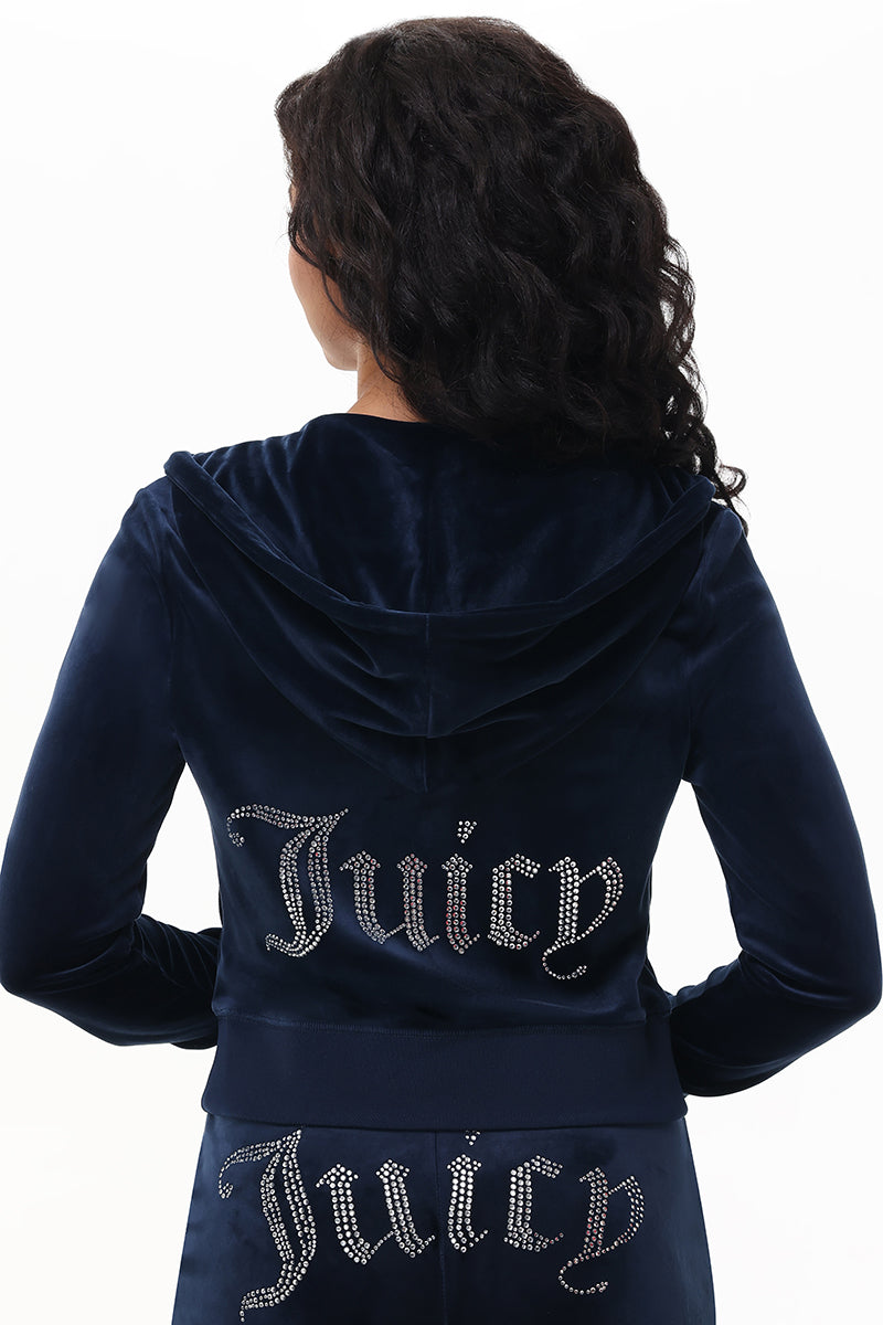 OG Big Bling Velour Hoodie - Juicy Couture