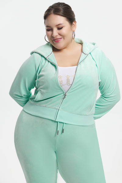 Plus-Size OG Big Bling Velour Hoodie - Juicy Couture