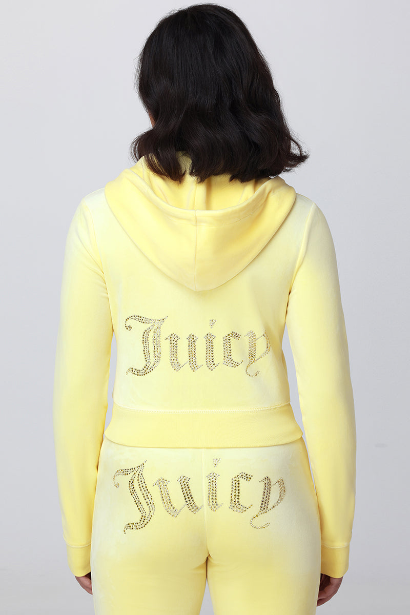 OG Big Bling Velour Hoodie - Yellow Iris - Vince Camuto
